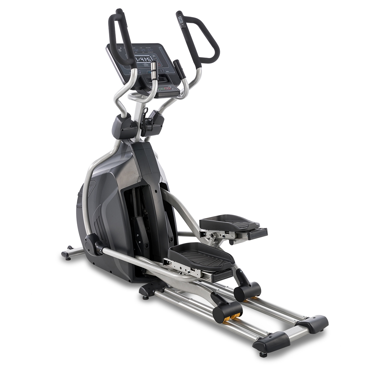 Viewing elliptical trainer angled left frame position