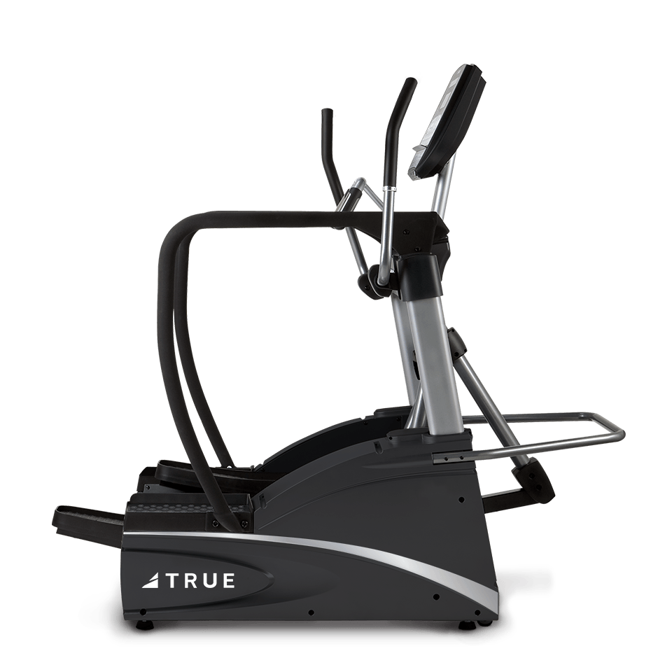Compact stepper machine supporting low impact cardio