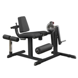 Training legs using seated leg extension curl machine