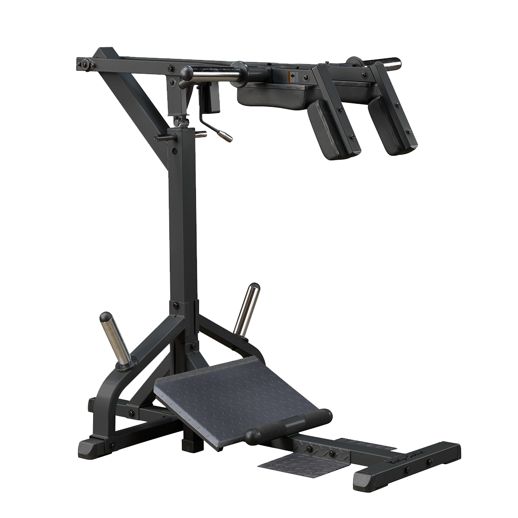 Performing Squats And Calf Raises On Body-Solid Leverage Squat Calf Machine