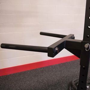 Performing Bodyweight Training With Rack Mounted Dip Station