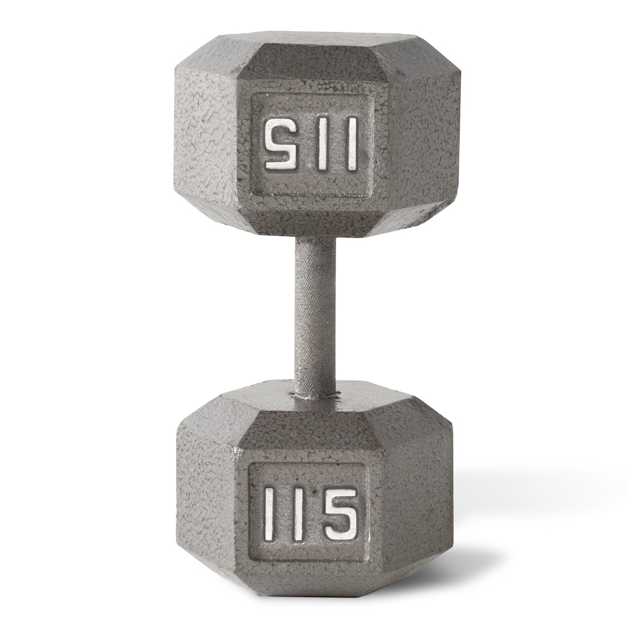 115 lb steel hex dumbbell