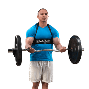 Bicep bomber worn during arm workout