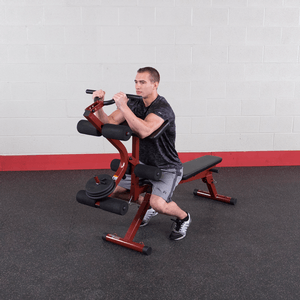 Hammer curl exercise using attachment