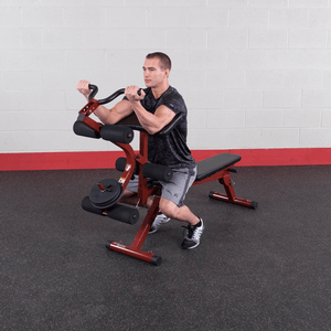 Preacher curl exercise using attachment