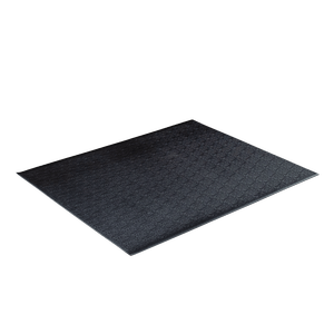 Bike mat shown flat on floor surface