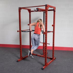 Using dip attachment on power rack frame