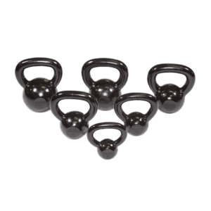 Train full body strength using kettlebell set