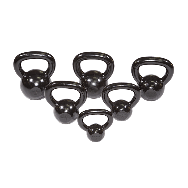 Train full body strength using kettlebell set