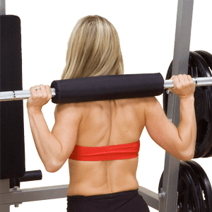 Support comfortable squatting with padded bar