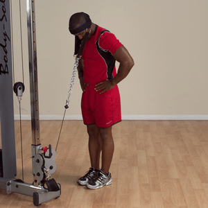 Nylon head harness worn during standing exercise