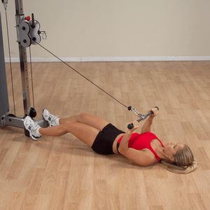 Lying cable curl with straight bar