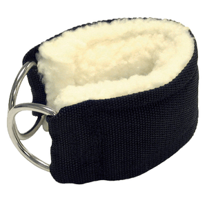 Leg curl exercise with ankle strap