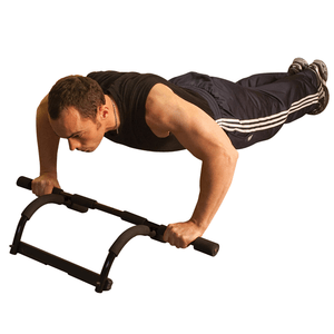 Performing push-ups using pull-up push-up bar