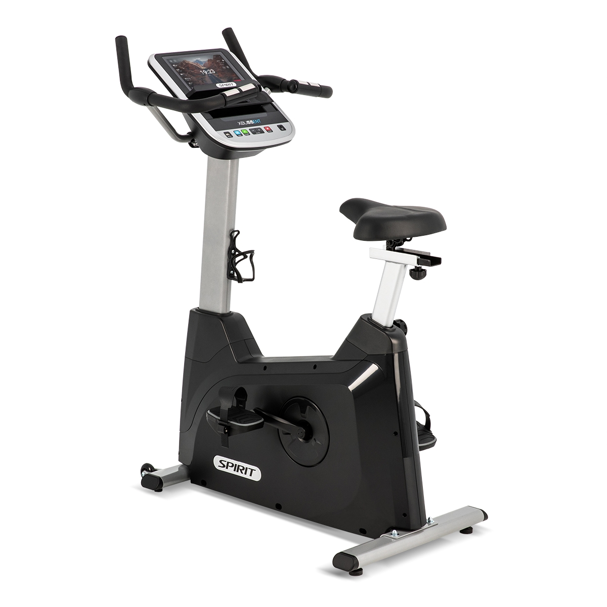 Upright bike left rear three quarter view Spirit Fitness XBU55ENT