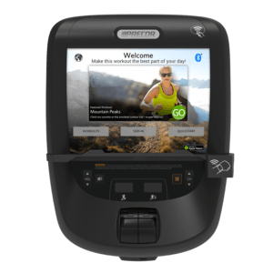 Apple Watch connector interface displayed on Precor P82 console screen