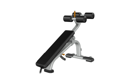 Supporting decline strength training using an adjustable bench