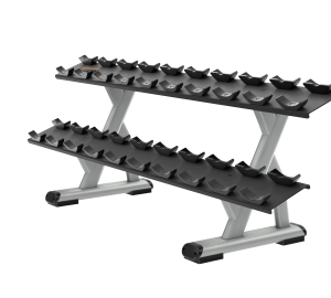 Presenting full view of two tier dumbbell rack