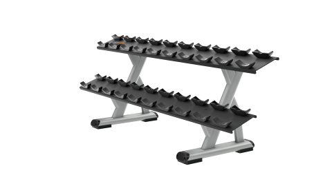 Presenting full view of two tier dumbbell rack