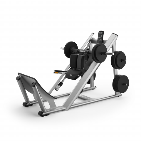 Supporting lower body strength using a hack squat machine
