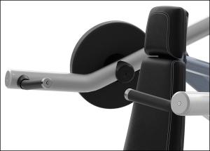 Performing shoulder press exercise using plate loaded machine