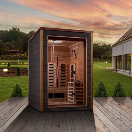 Nora 2 Person Outdoor-Indoor Hybrid Full Spectrum Sauna - Image 6