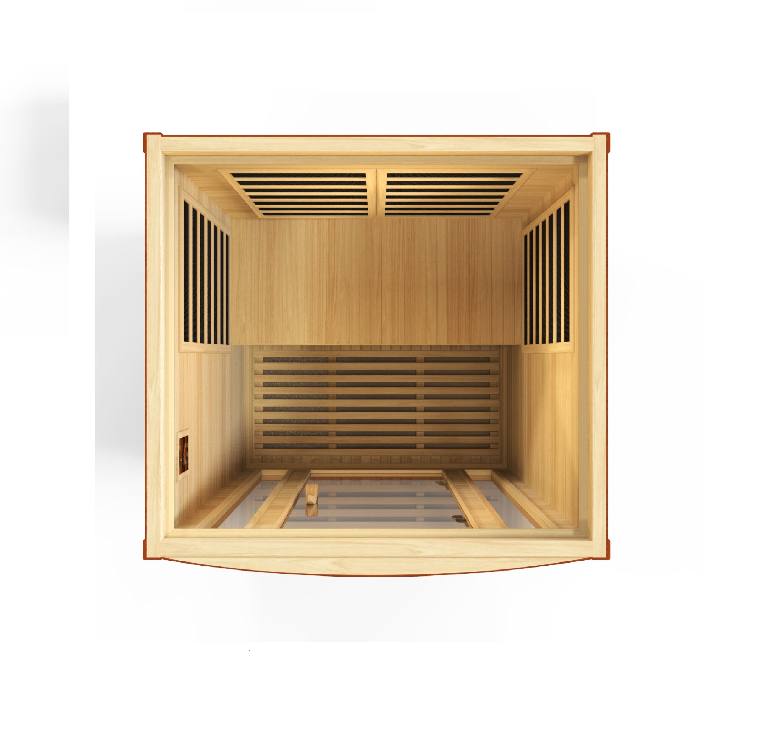 Interior seating of San Marino two person sauna