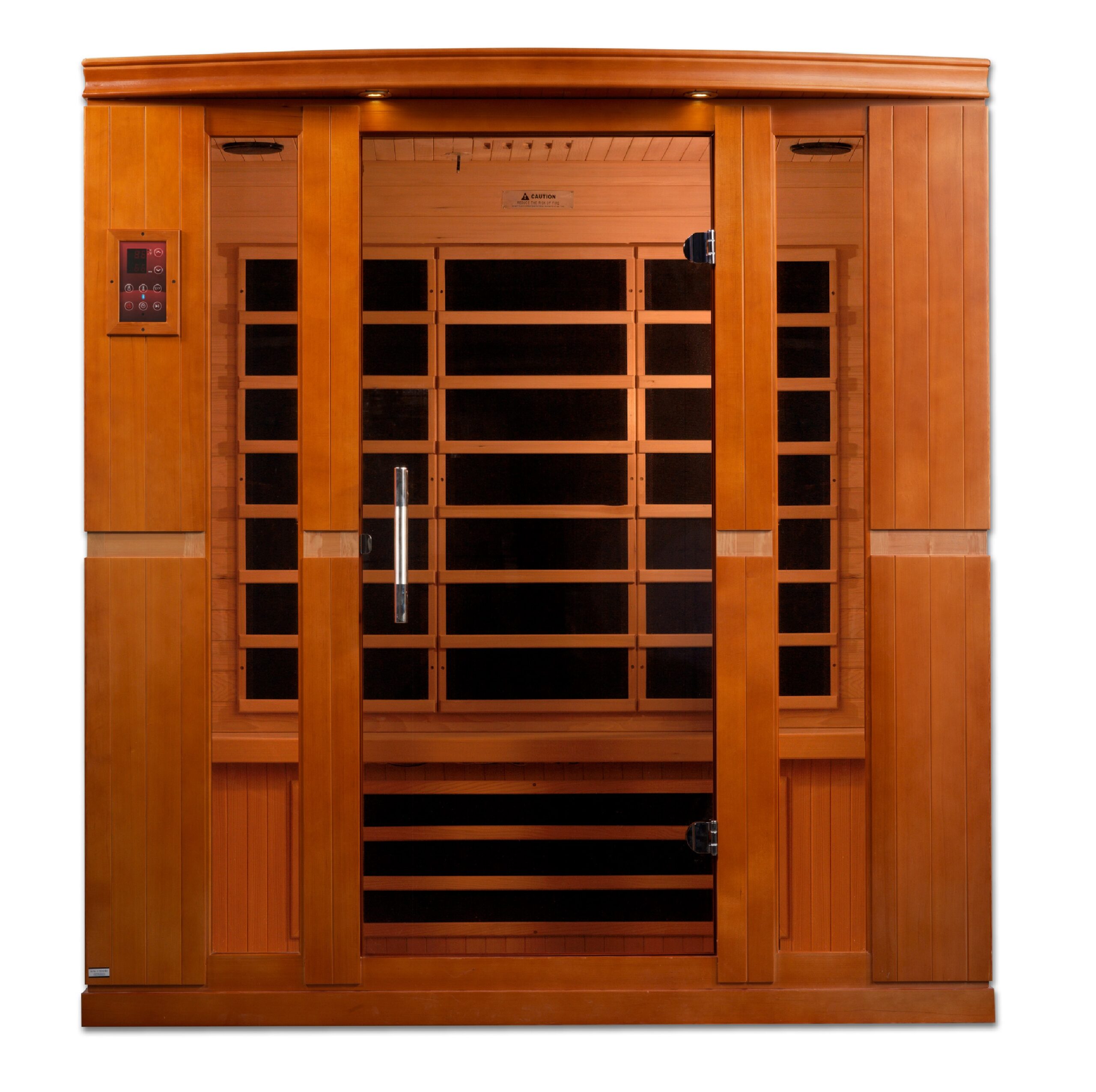 Side profile of Bergamo four person low EMF infrared sauna