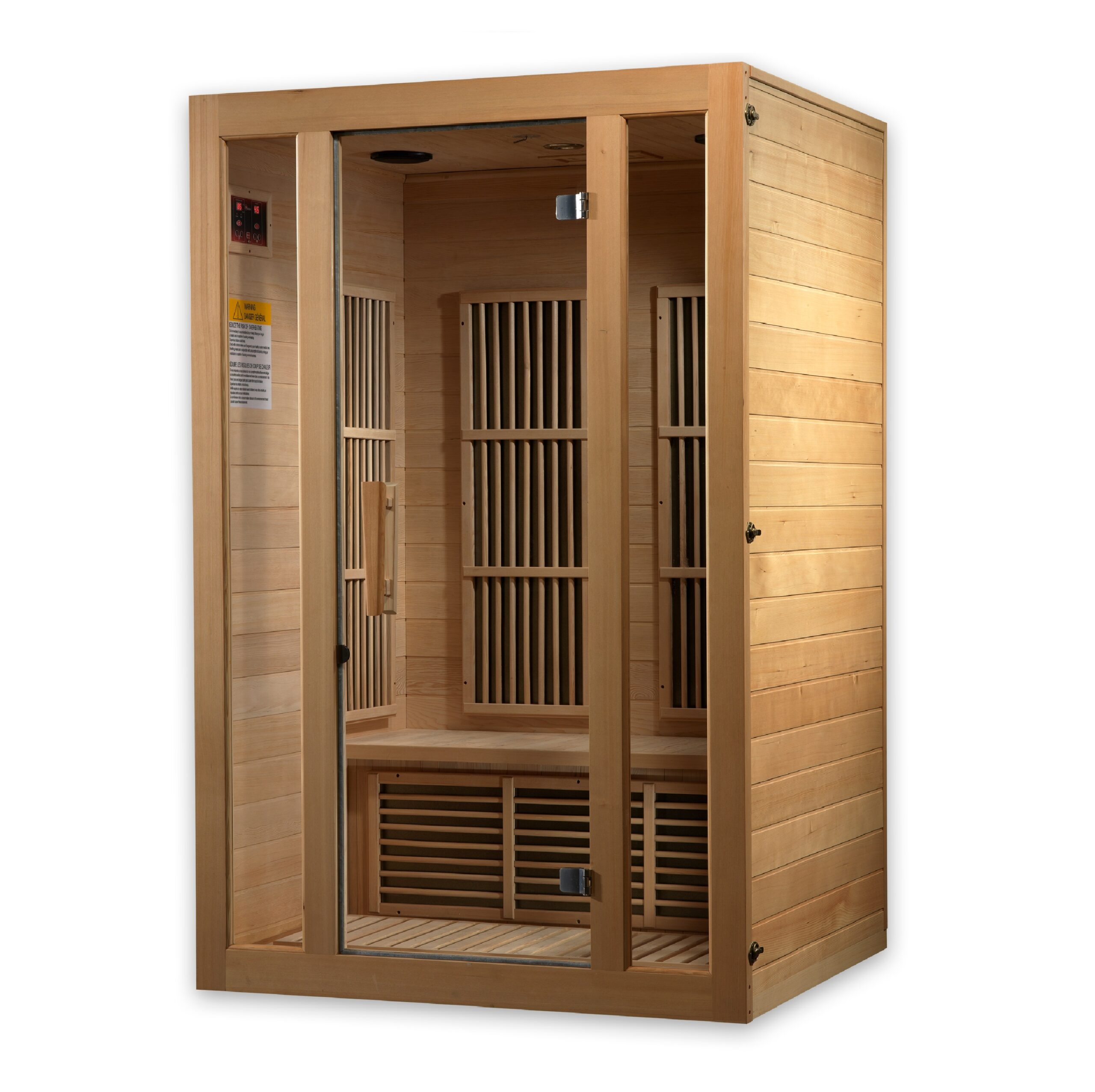Side profile view of the Seattle two person low EMF sauna