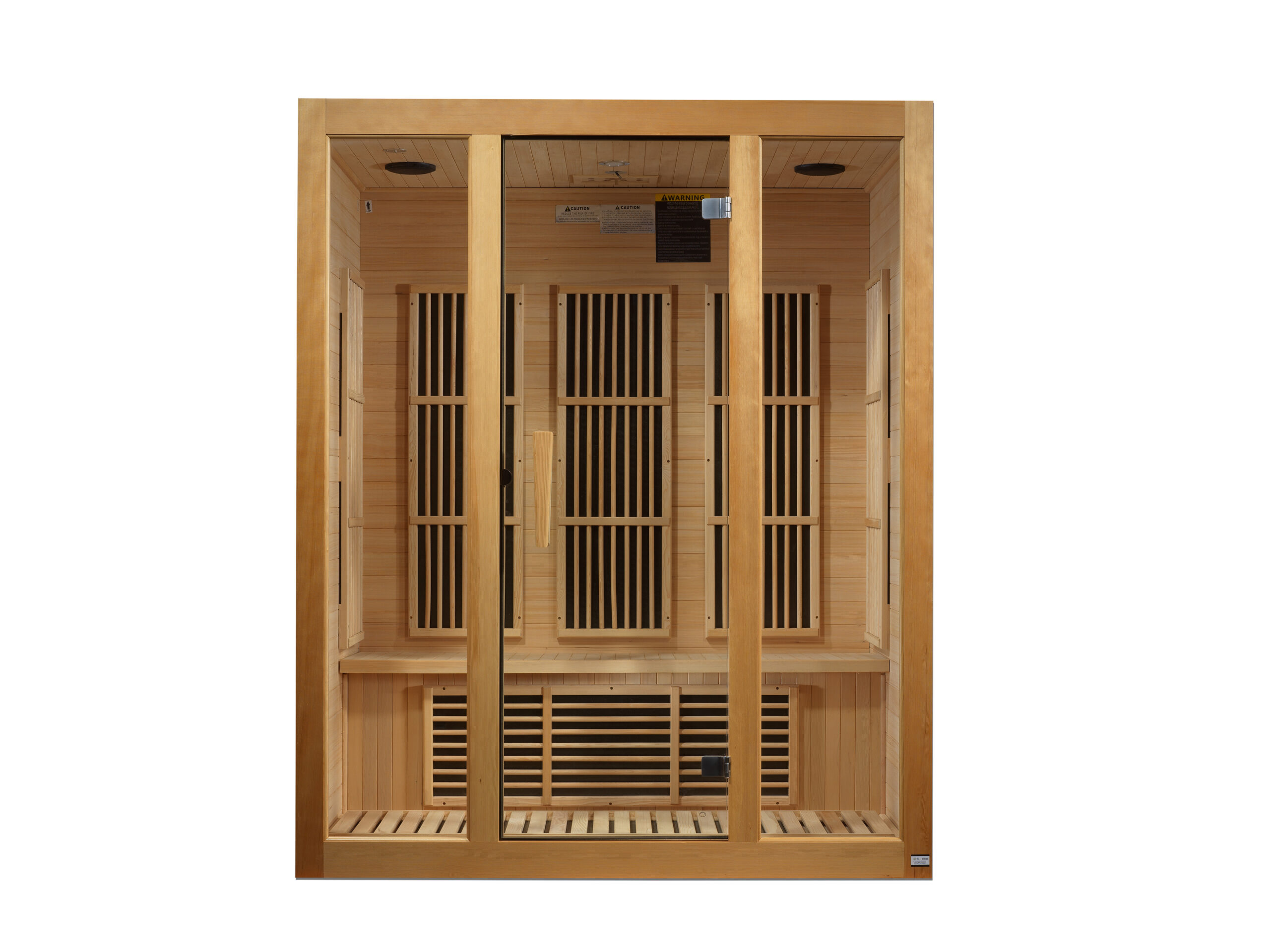 Complete exterior view of the Bellevue three person low EMF sauna