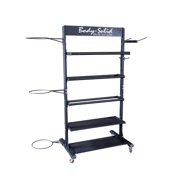 Maintaining a clutter free gym using a multi accessory storage tower